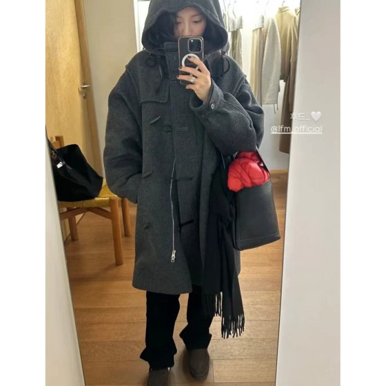 니트 롱 코트 스튜던트