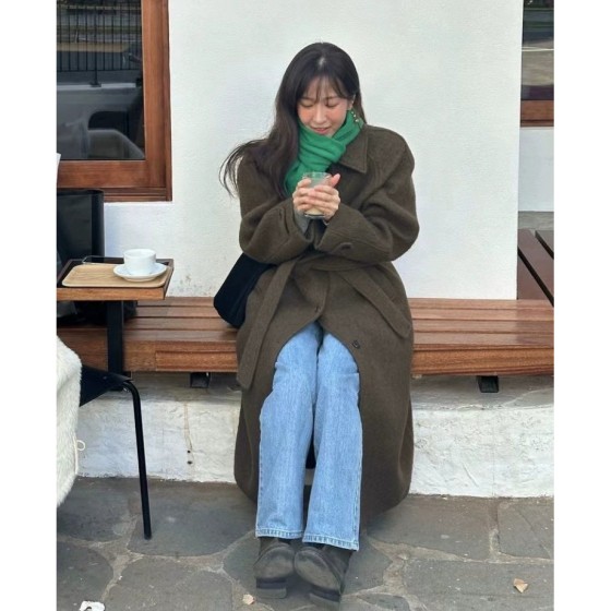 클래식 롱 니트 코트